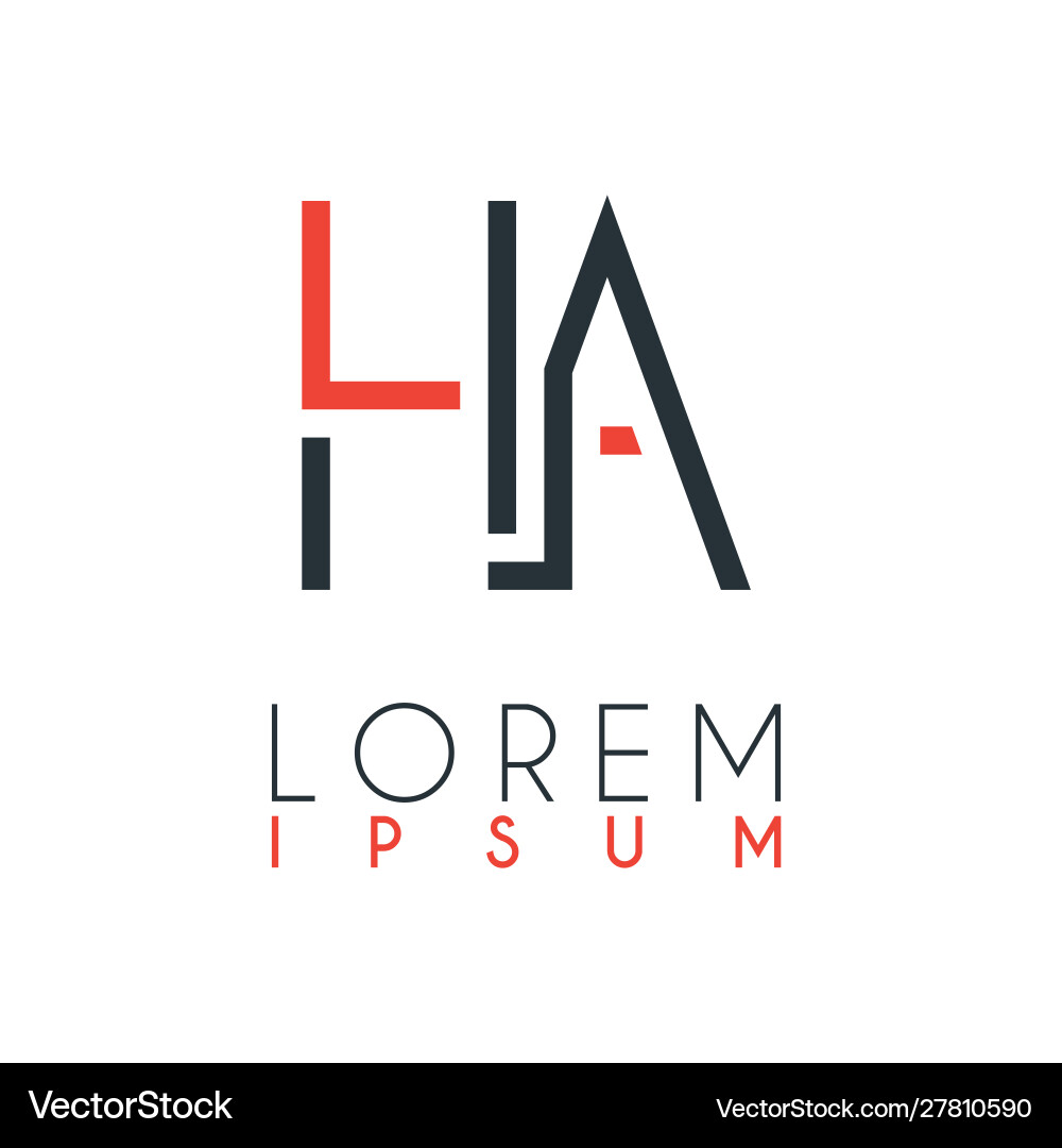 Logo between letter h and a or ha Logo between letter h and a or ha vector image