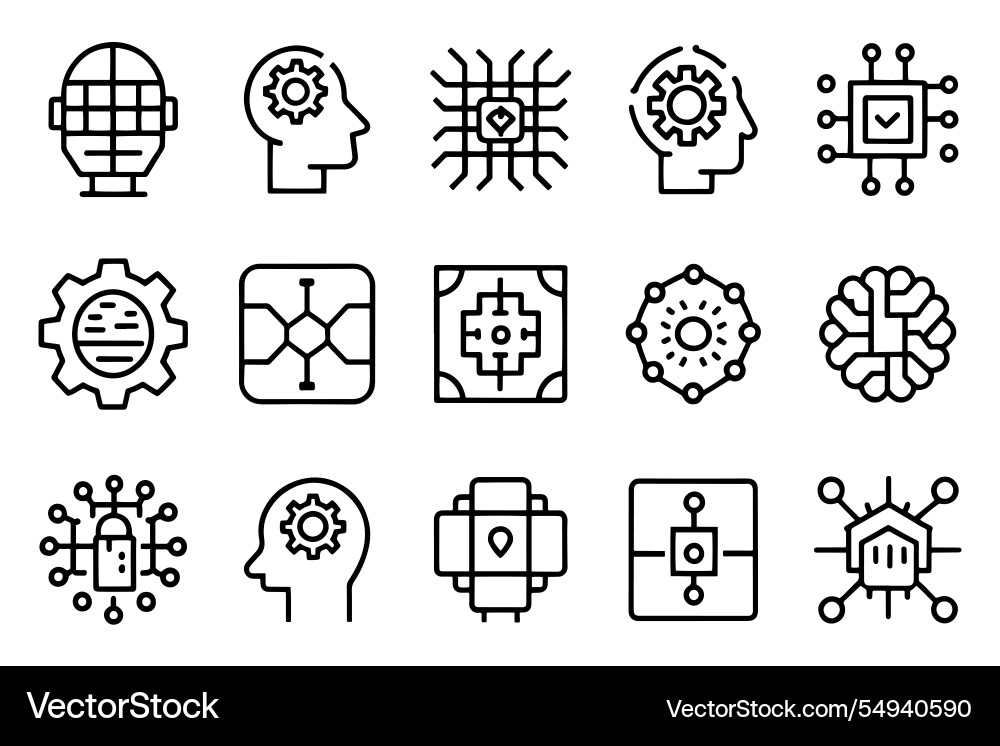 Machine learning digital ai technology algorithm Machine learning digital ai technology algorithm vector image