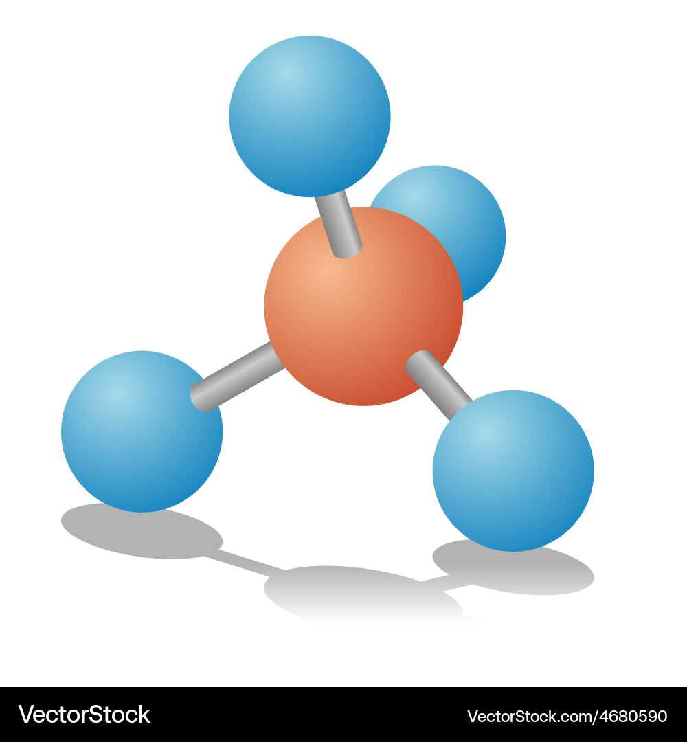 Methane Molecule Structure – Royalty-Free Vector | VectorStock, image size:1000x1080