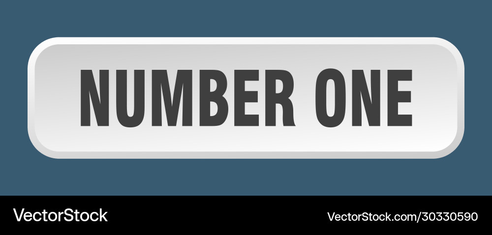 Number one button square 3d push Vector Image