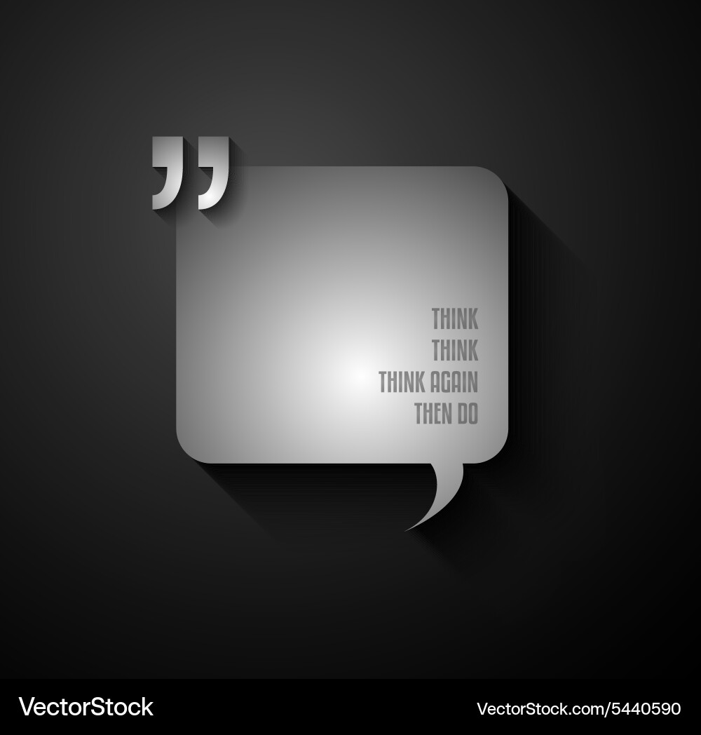 Quotation mark frame with flat style and space Vector Image