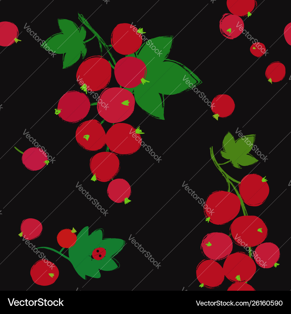 Red Currant Berry Pattern Vector Image