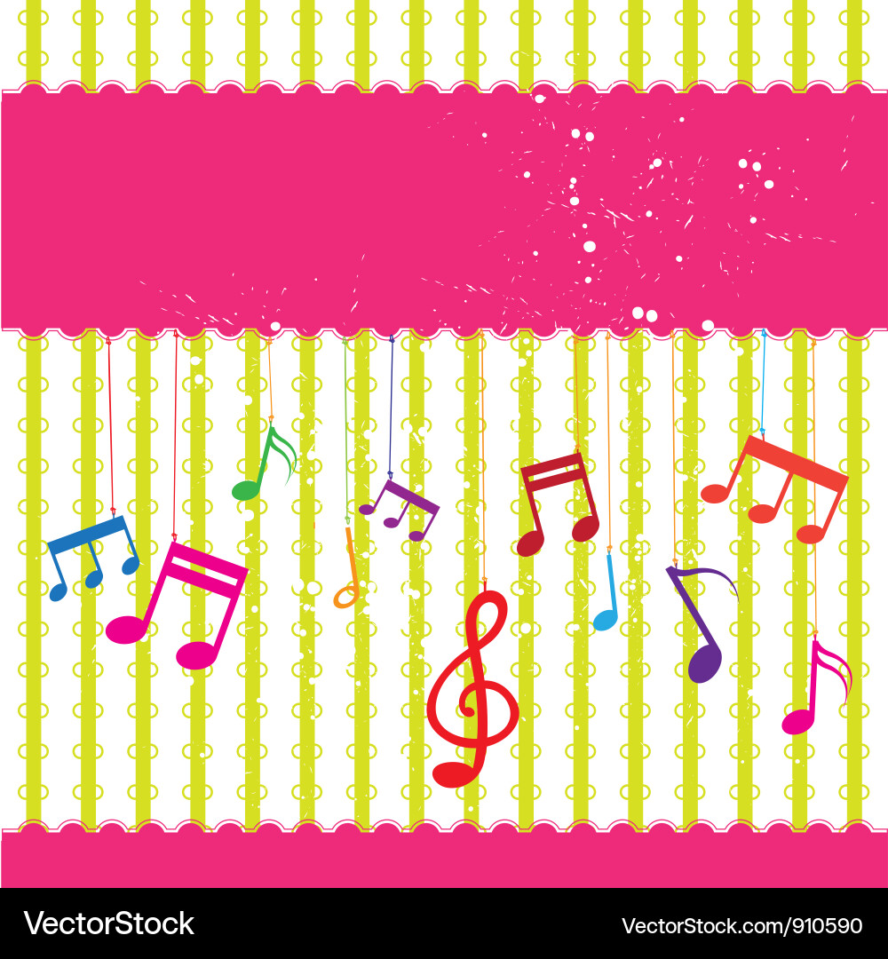 Retro Music Notes Background Vector Image