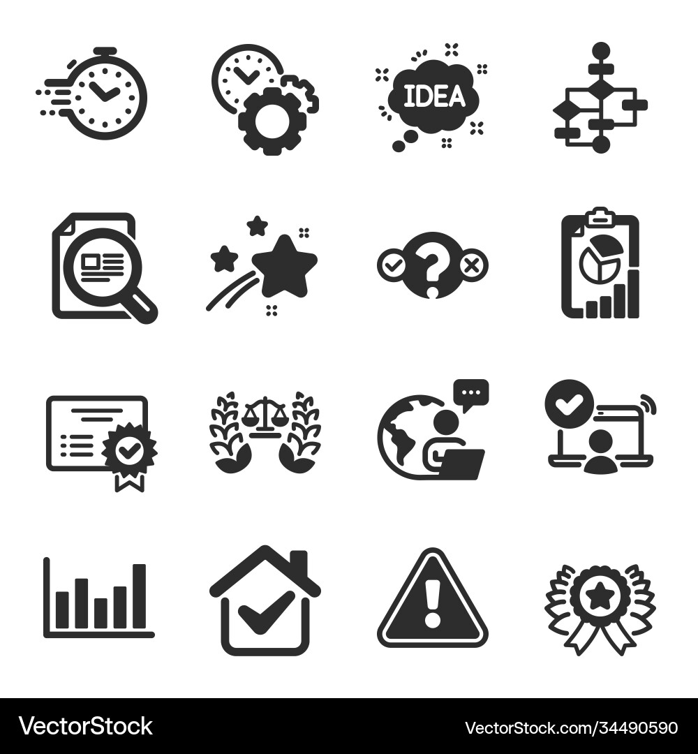 Set education icons such as quiz test timer Vector Image