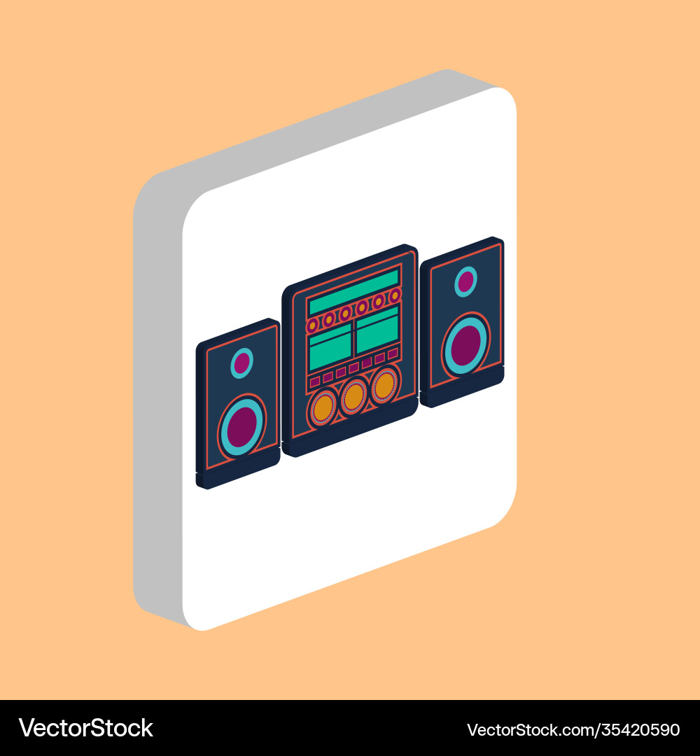 Sound system simple icon symbol design template vector image