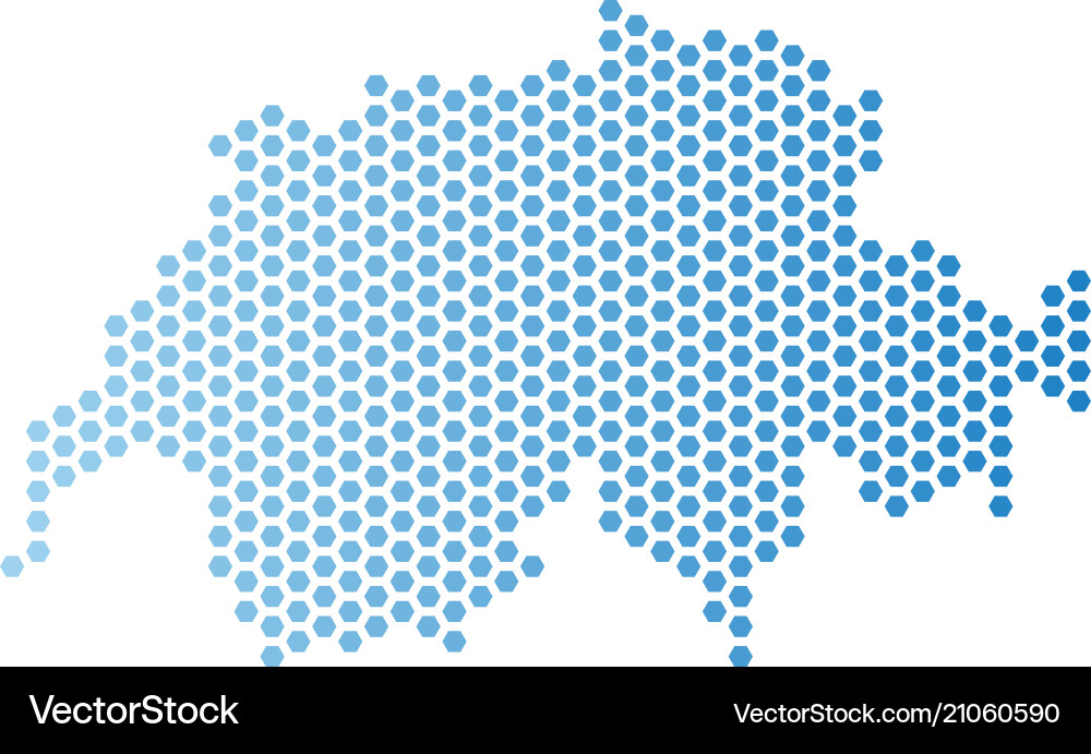 Swissland map hexagonal abstraction vector image