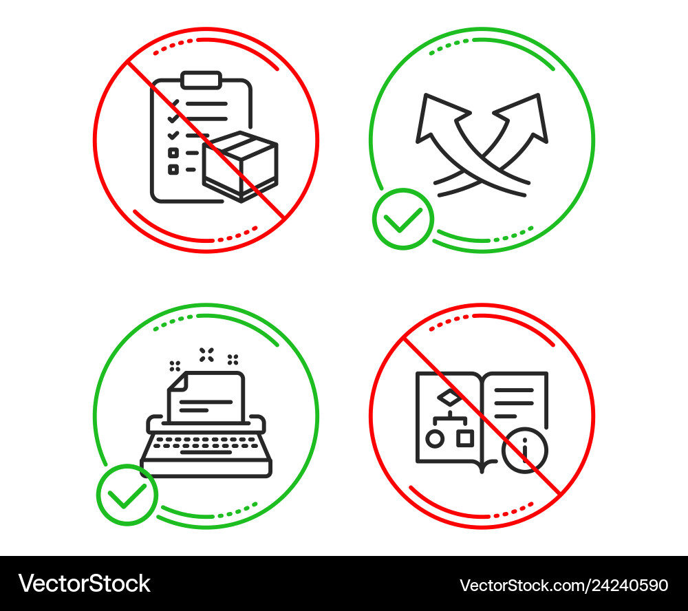 Typewriter parcel checklist and intersection Typewriter parcel checklist and intersection vector image