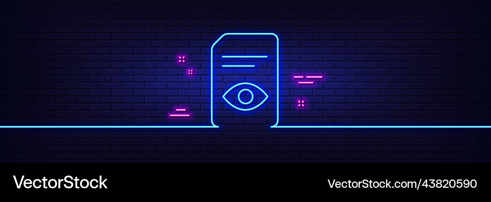 View document line icon open file sign neon Vector Image