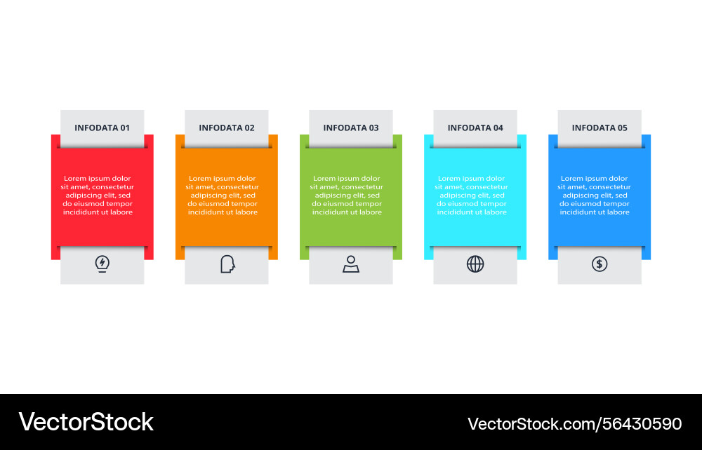 Workflow concept for infographic with 5 steps vector image
