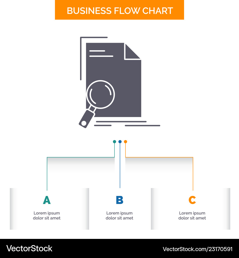 Analysis document file find page business flow Analysis document file find page business flow vector image