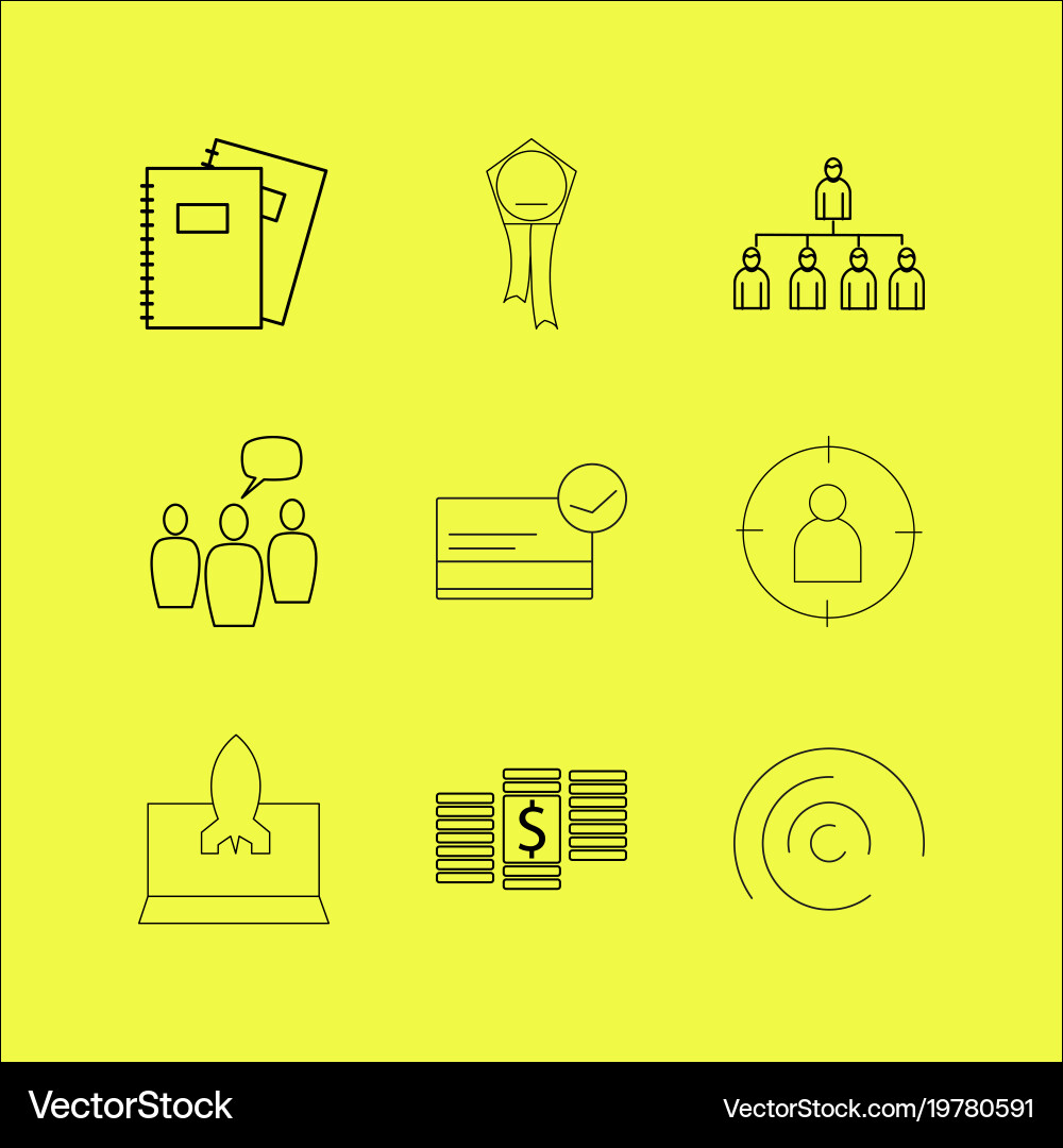 Business linear icon set simple outline icons Vector Image