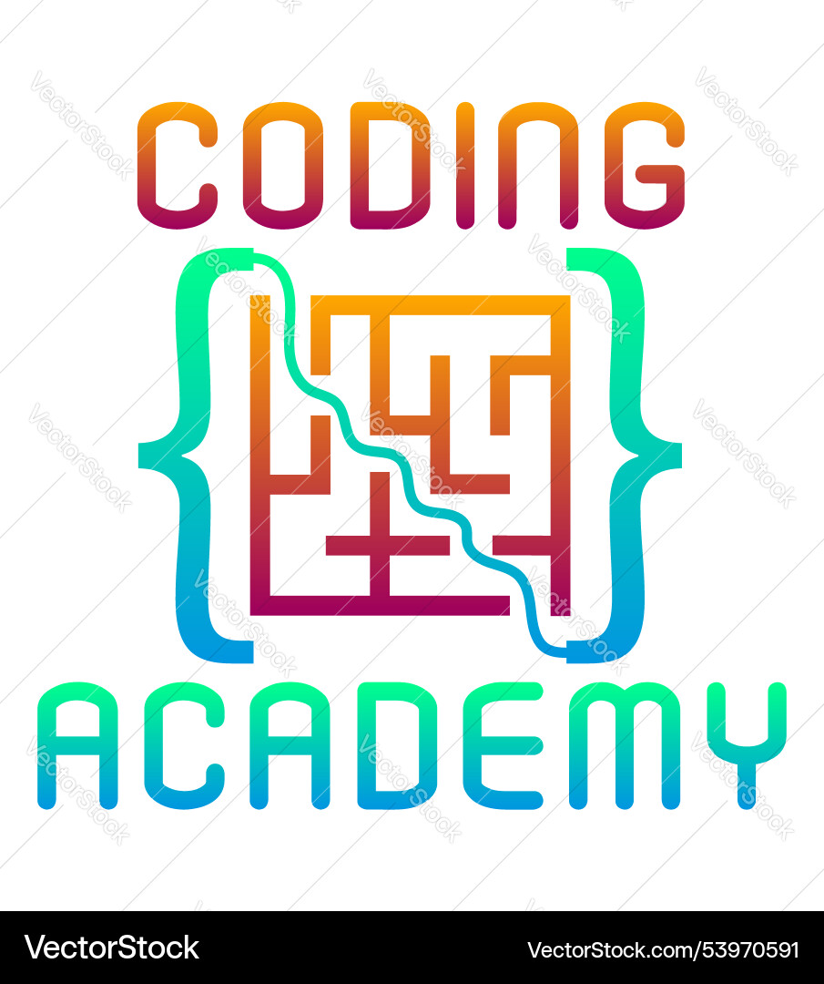 Coding kids programming training logo Vector Image