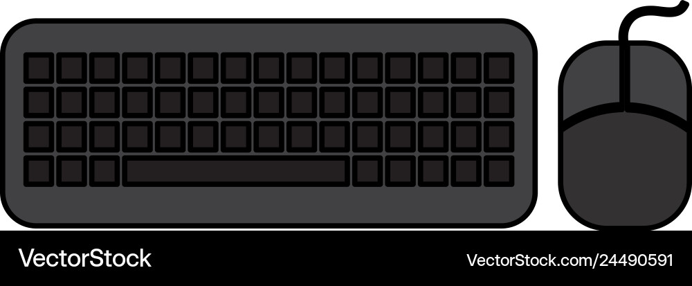 Computer keyboard and mouse Computer keyboard and mouse Vector Image
