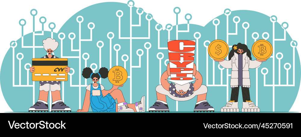 Concept of managing interaction with digital Concept of managing interaction with digital Vector Image