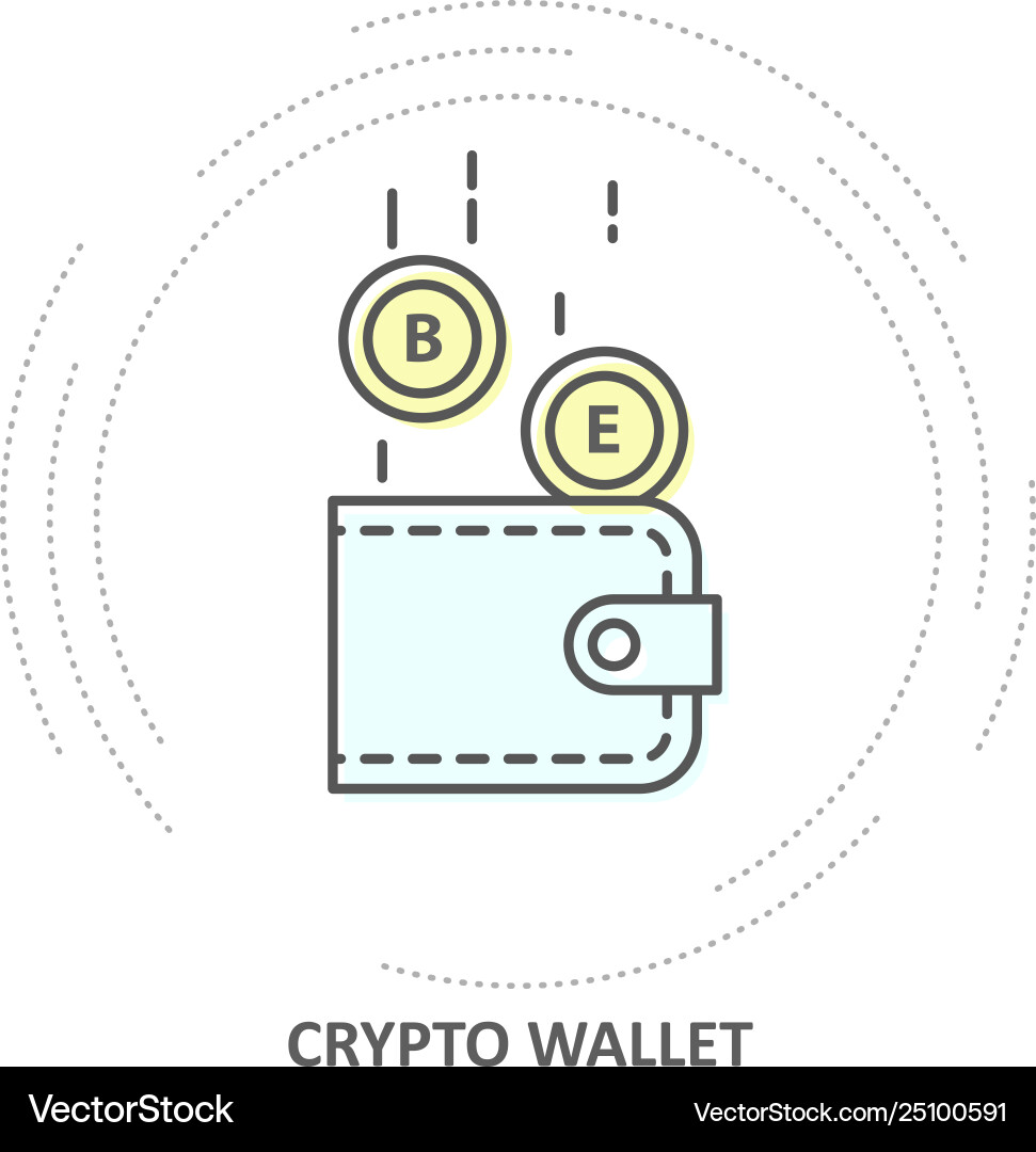 Crypto wallet icon - coins drop – Royalty-Free Vector | VectorStock