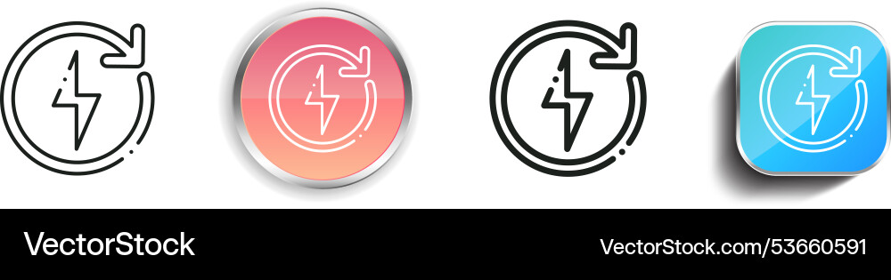 Electricity icon thin linear regular and button vector image