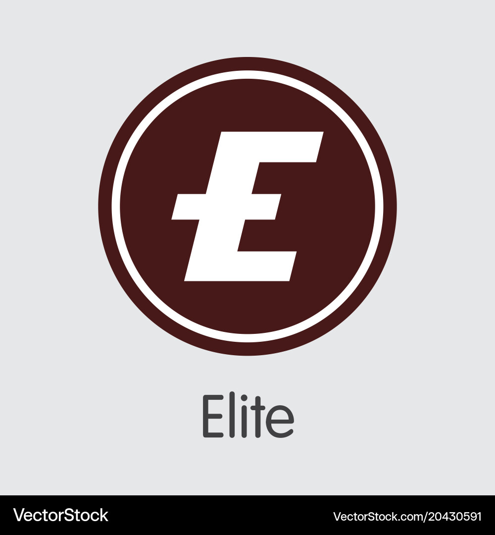 Elite - crypto currency sign icon – Royalty-Free Vector | VectorStock