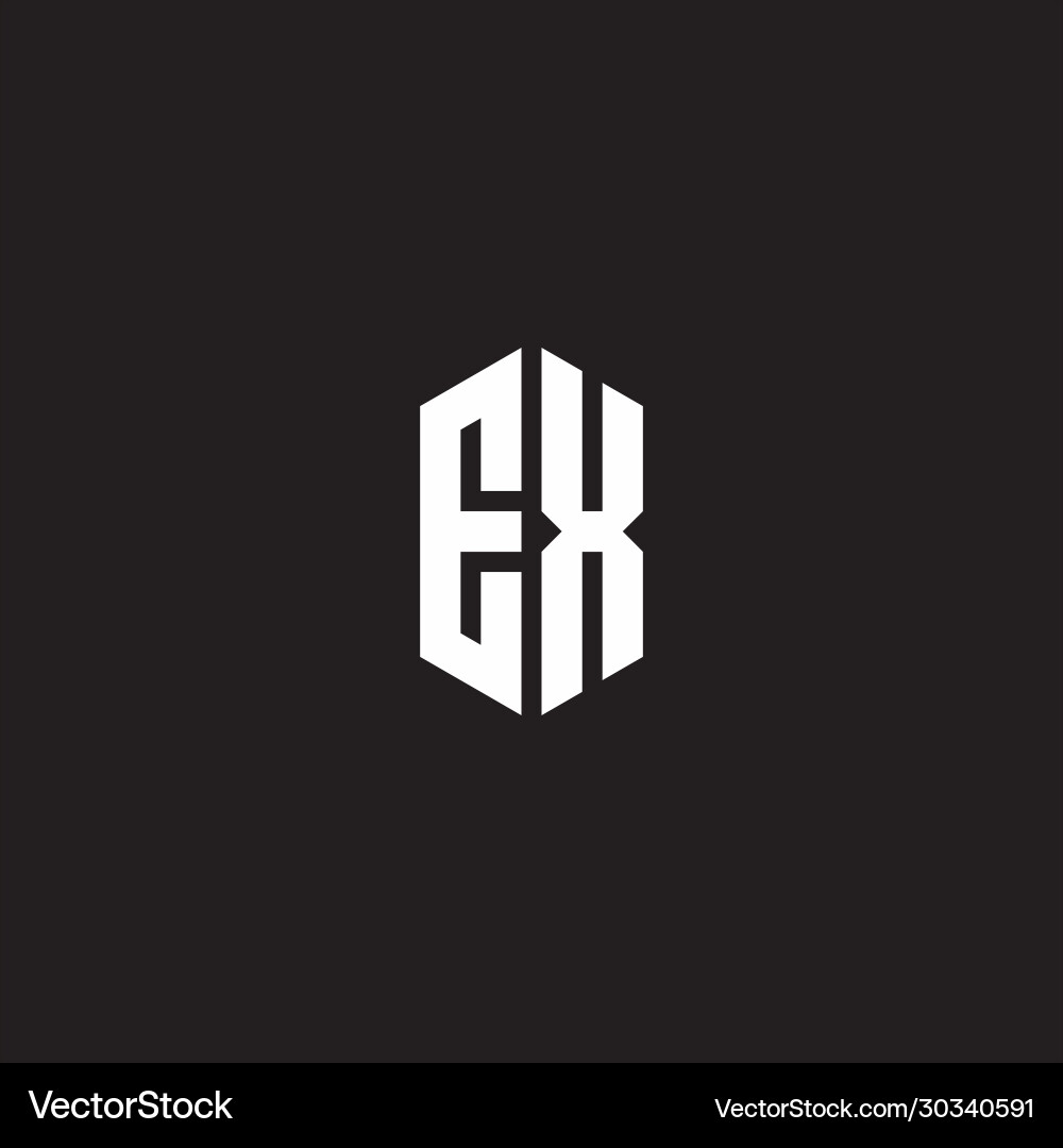 Ex logo monogram with hexagon shape style design Vector Image
