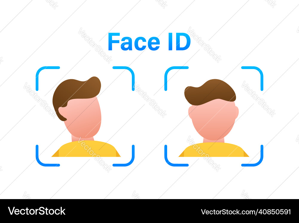 Face recognition concept design can use for web Face recognition concept design can use for web vector image