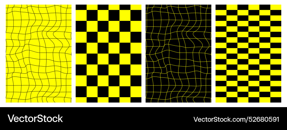 Groovy checkered patterns vector image