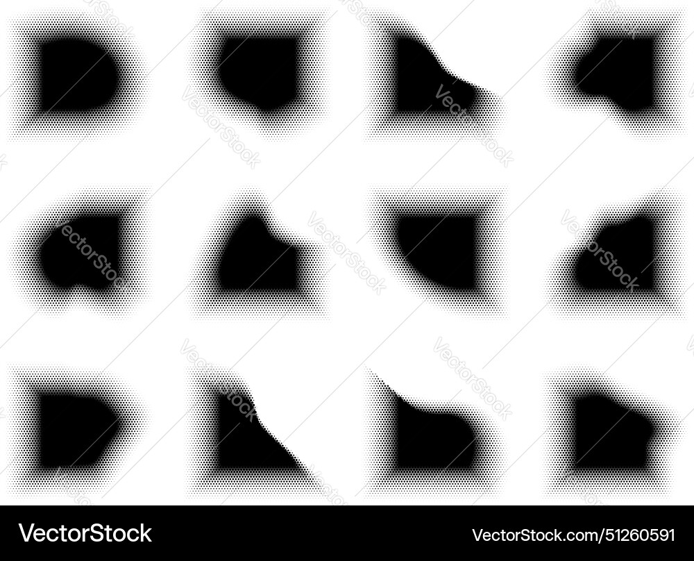 Halftone hexagon pattern reprographic technique Vector Image