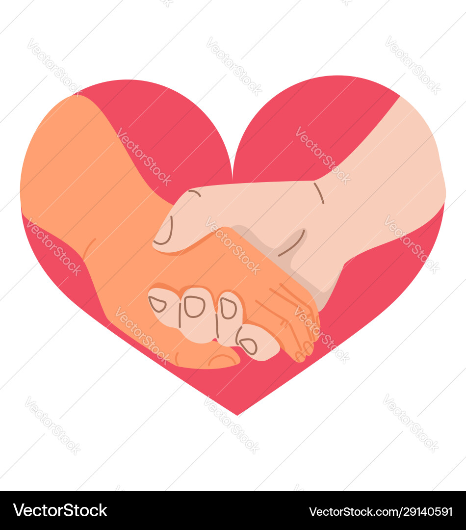 Hands Holding Together - Unity & Support Vector Image