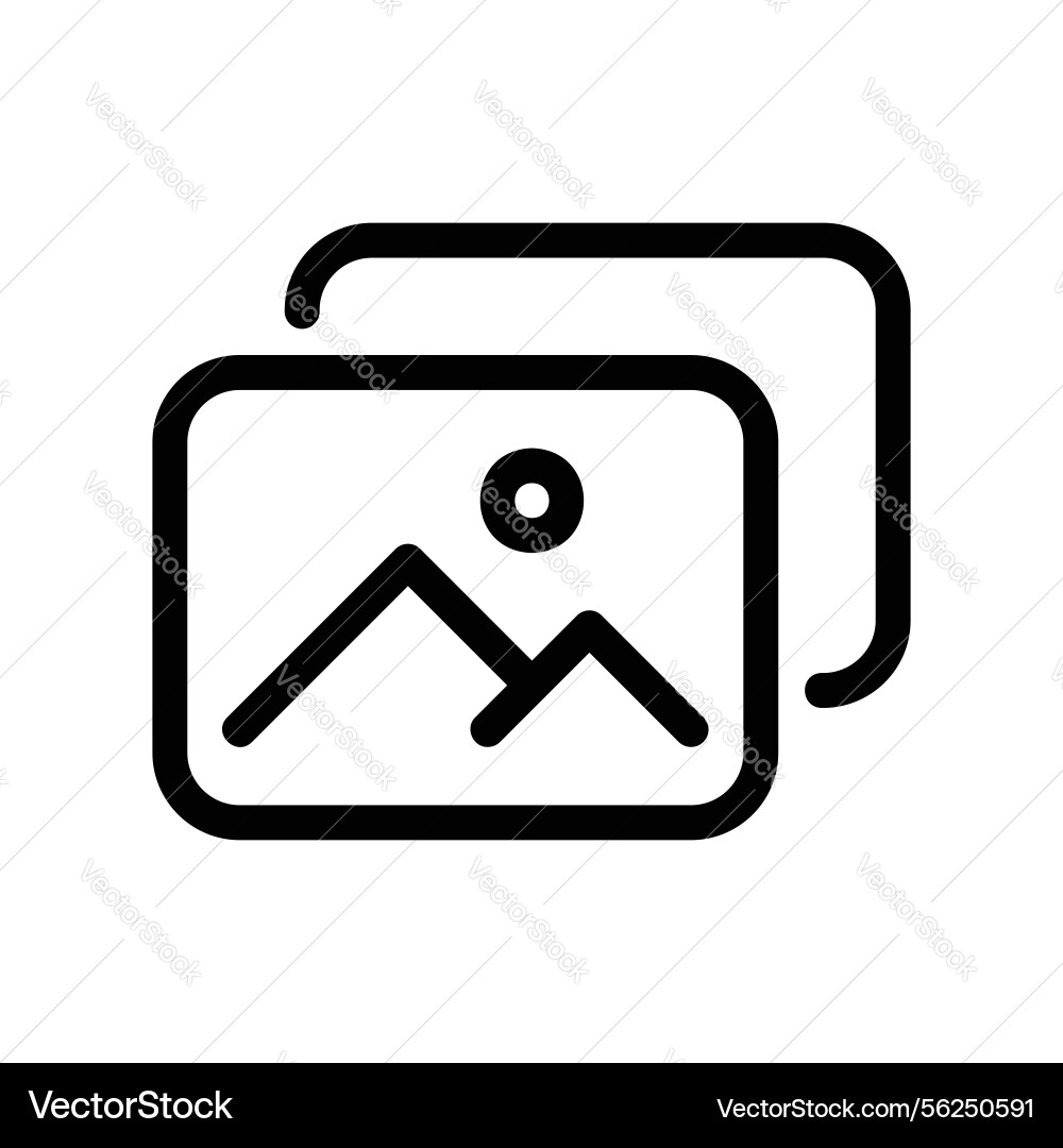 Image stack outline icon representing multiple Image stack outline icon representing multiple vector image