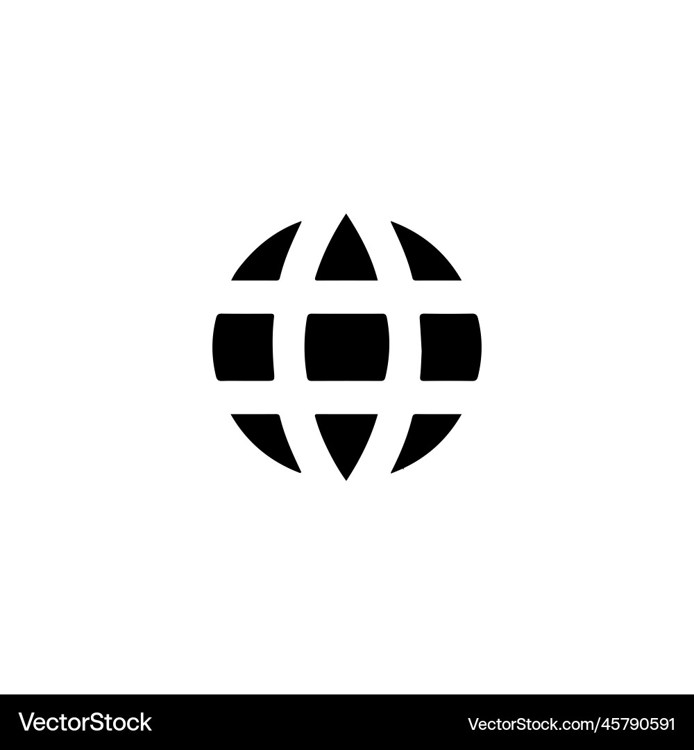 Language button globe icon simple style vector image