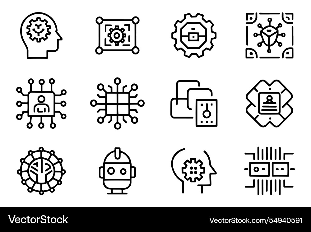 Machine learning digital ai technology related Machine learning digital ai technology related vector image