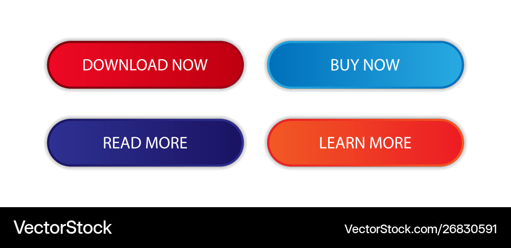 Modern Button Icon Set Vector Image