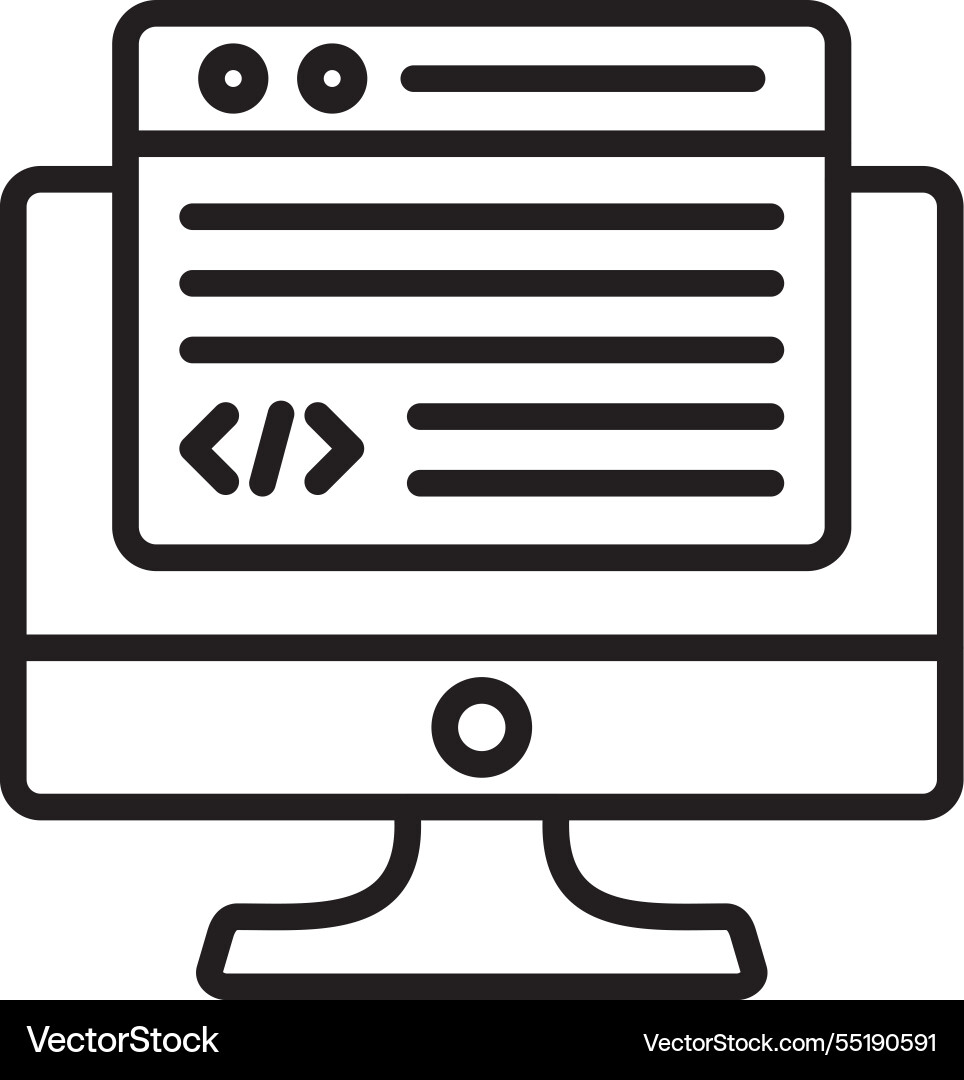 Programming line icon design Vector Image