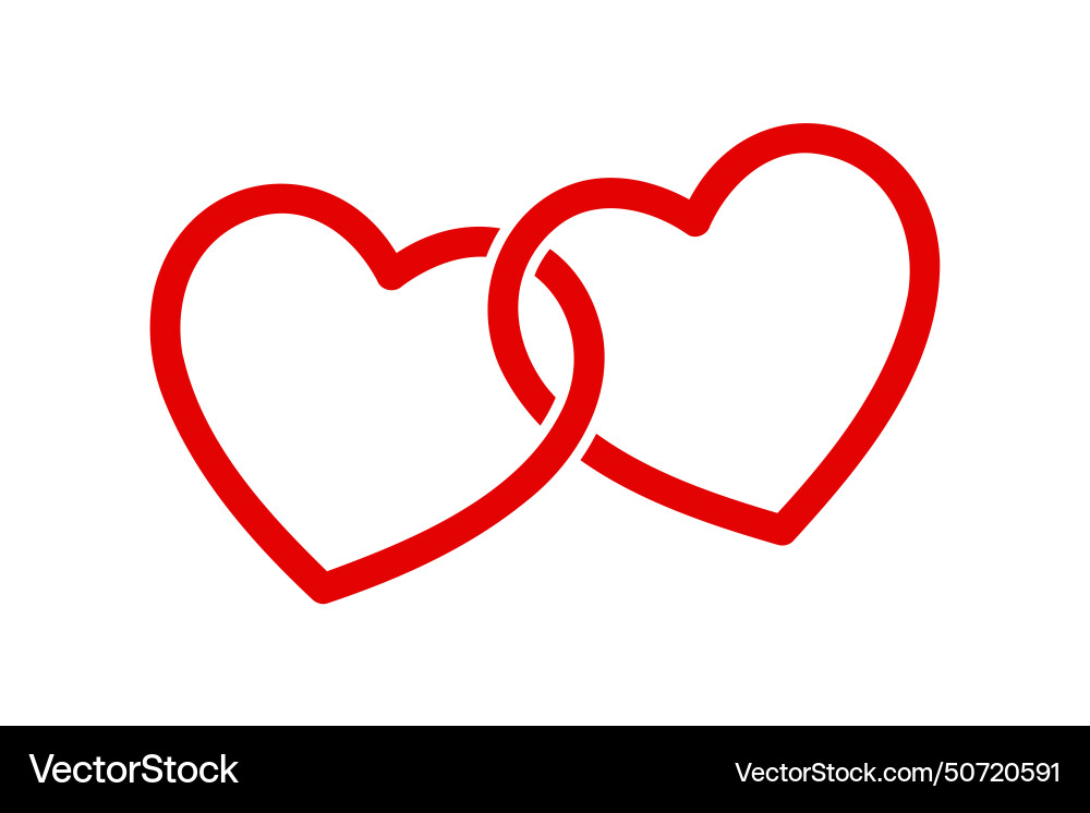 Red linked hearts design element Red linked hearts design element Vector Image
