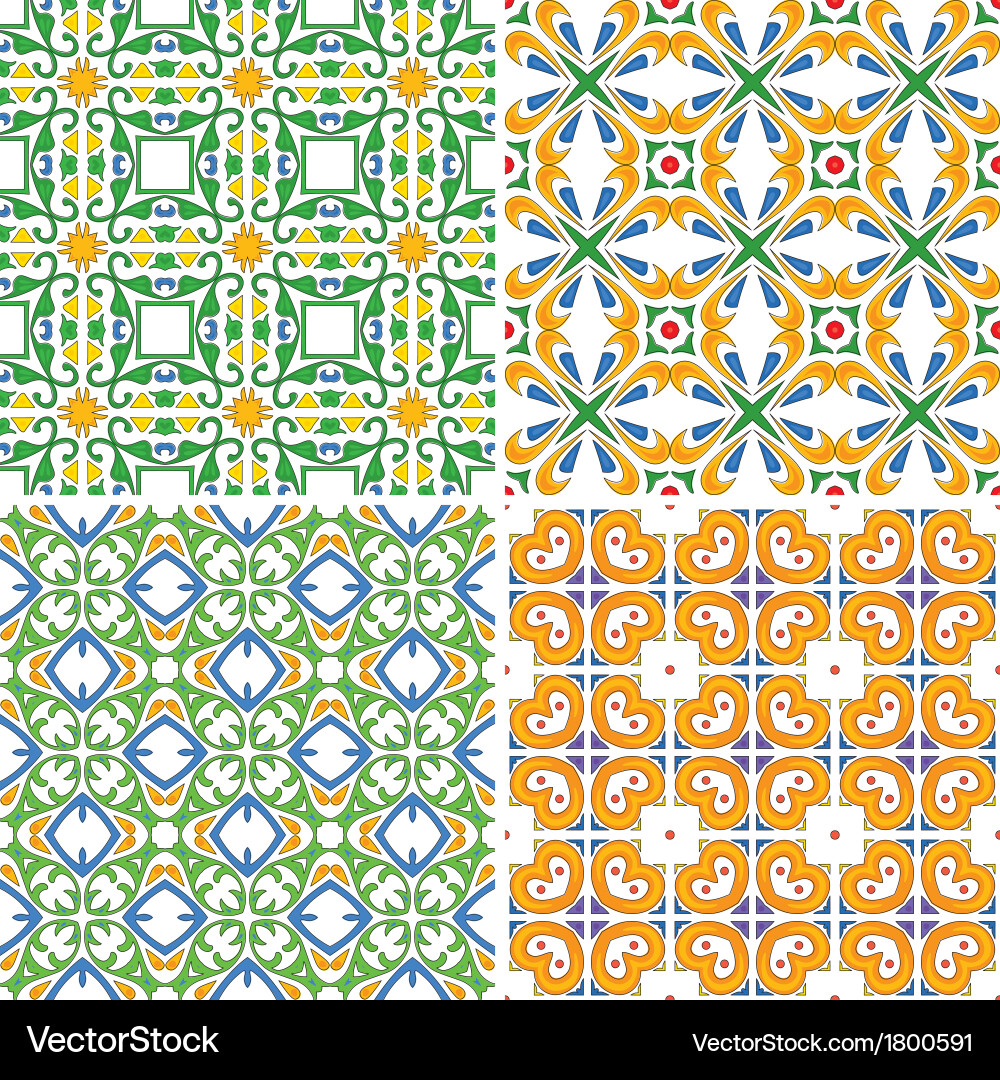 Seamless pattern set vector image