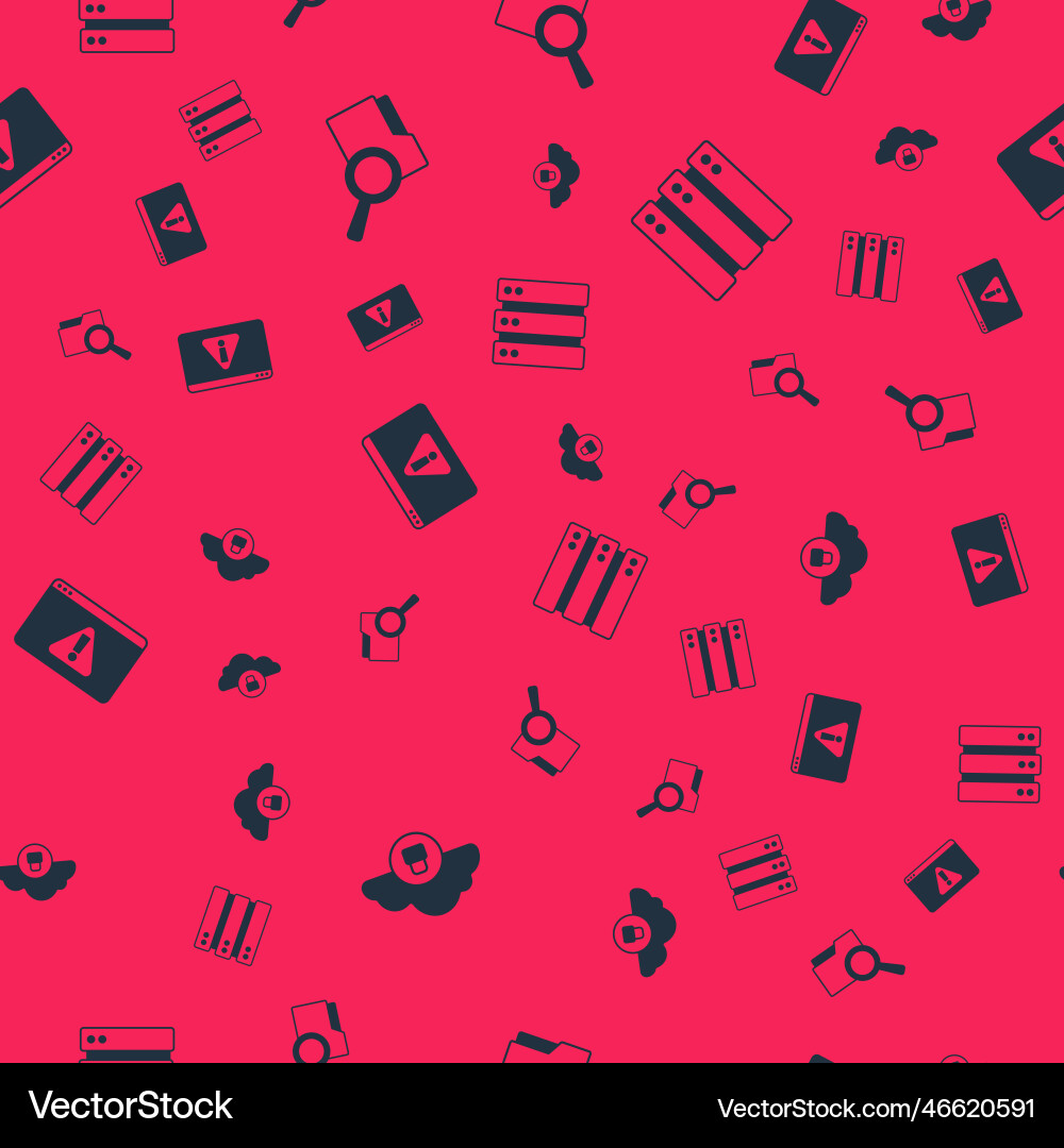 Set cloud computing lock search with folder vector image