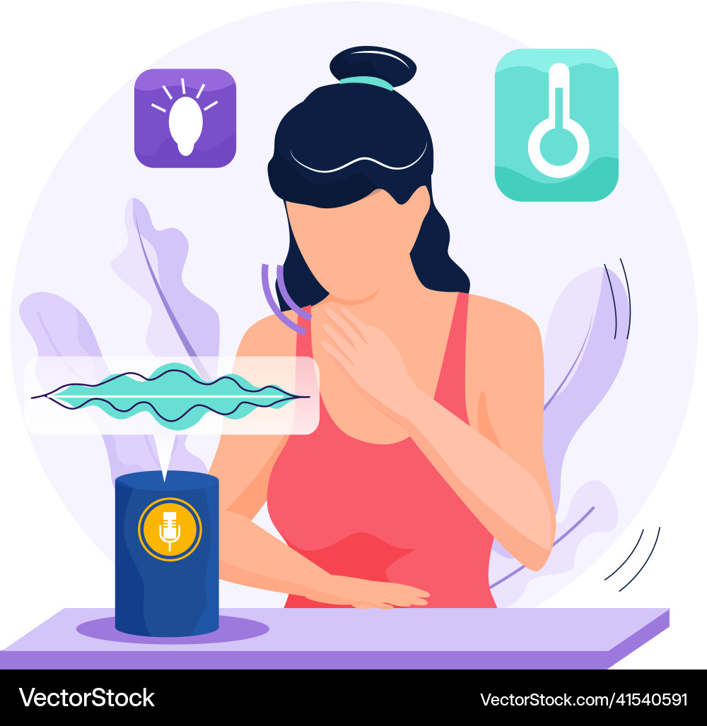 Speaker recognition vote controlled smart Speaker recognition vote controlled smart Vector Image