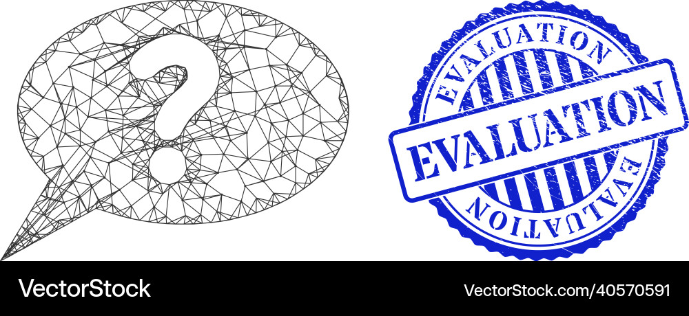 Textured evaluation seal and net unknown message Textured evaluation seal and net unknown message vector image