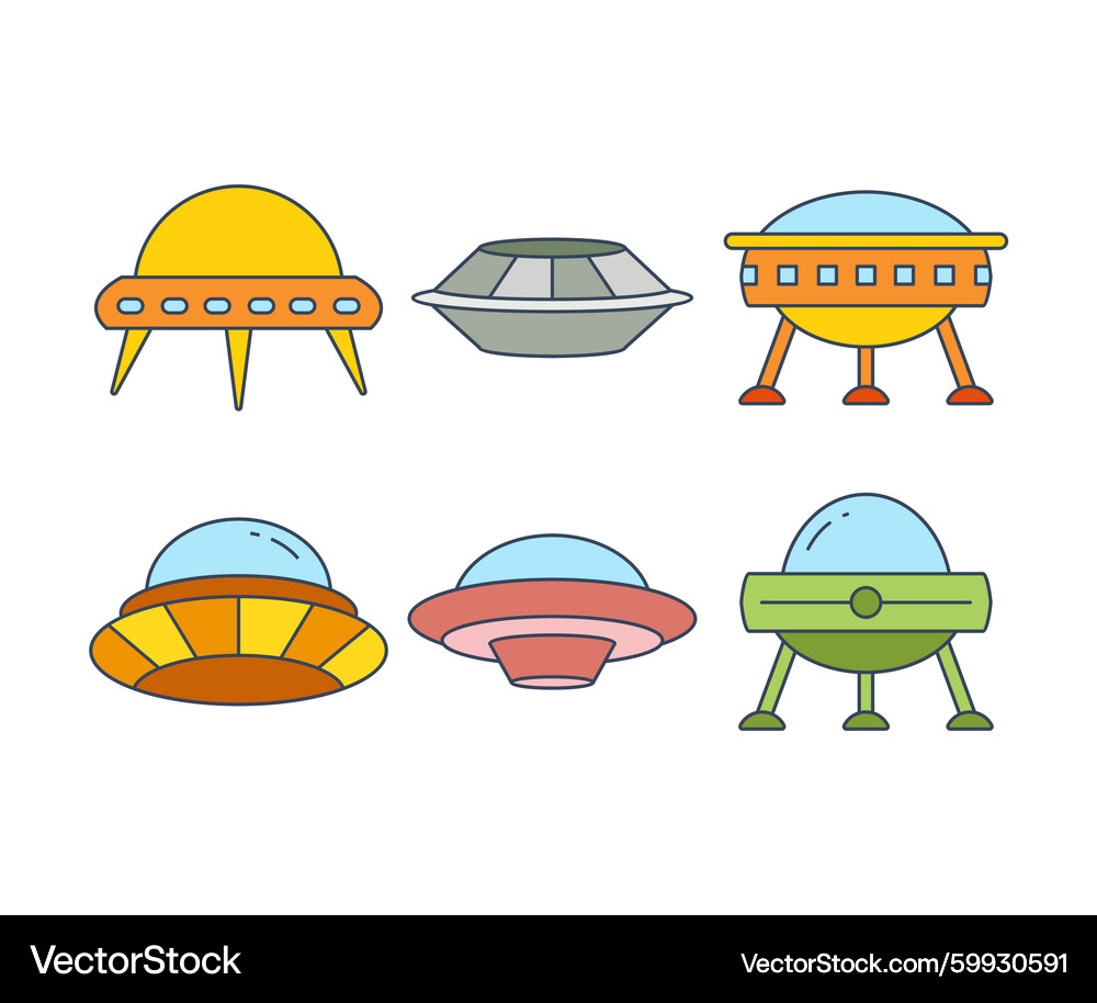 UFO Icon Set - Sci-Fi & Space – Royalty-Free Vector | VectorStock