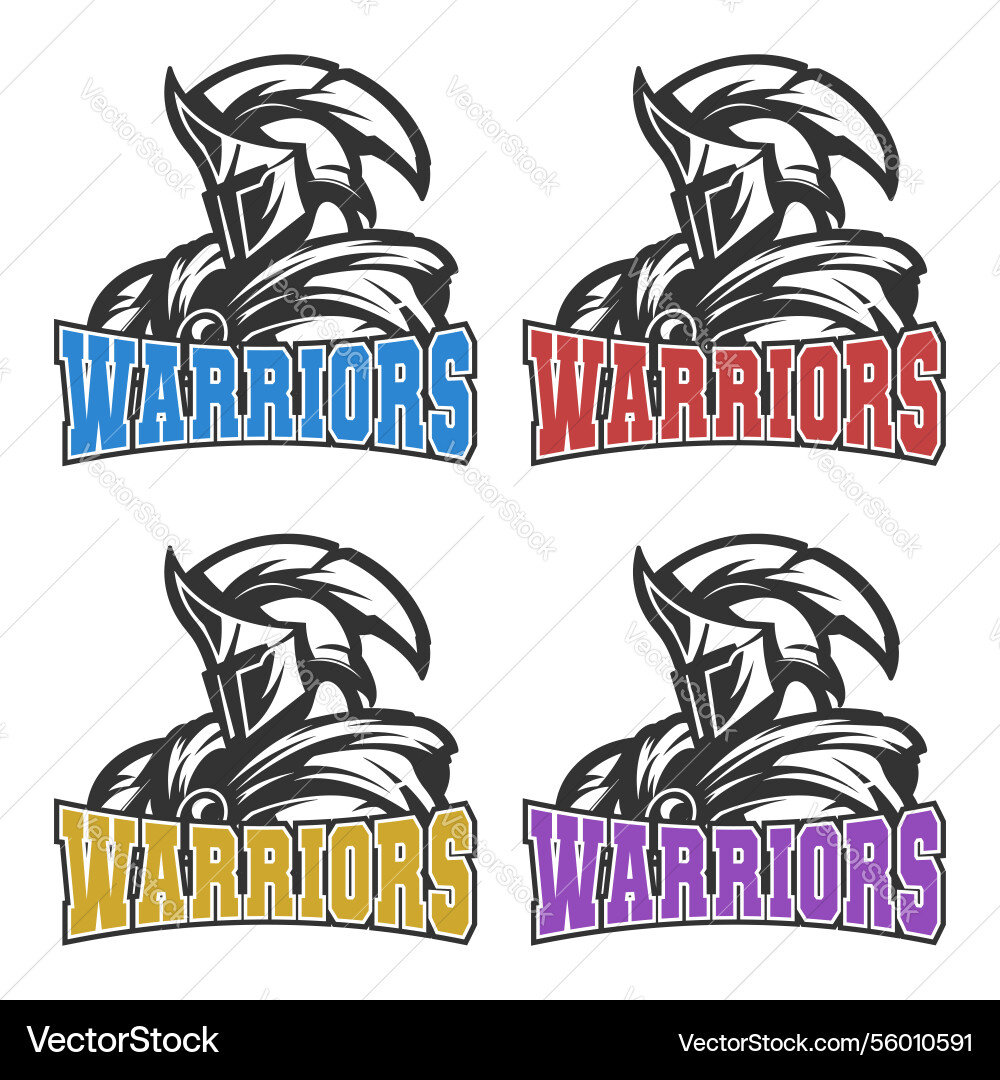 Warriors clip art design mascot Warriors clip art design mascot vector image