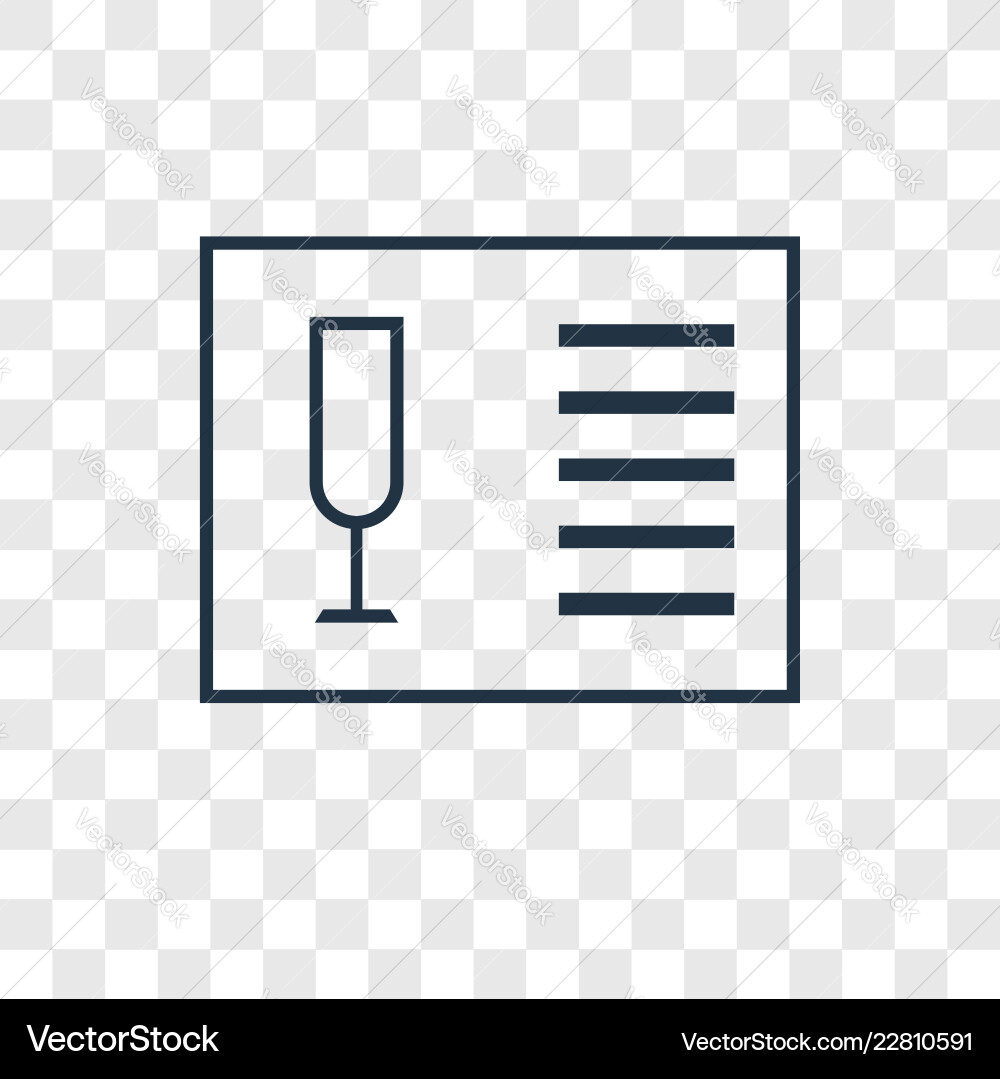 Wine list concept linear icon isolated Wine list concept linear icon isolated Vector Image