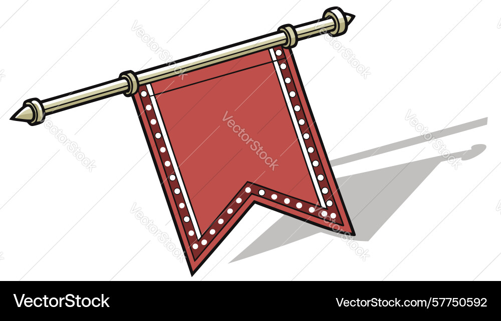 Classic red flag banner with simple pole design Vector Image