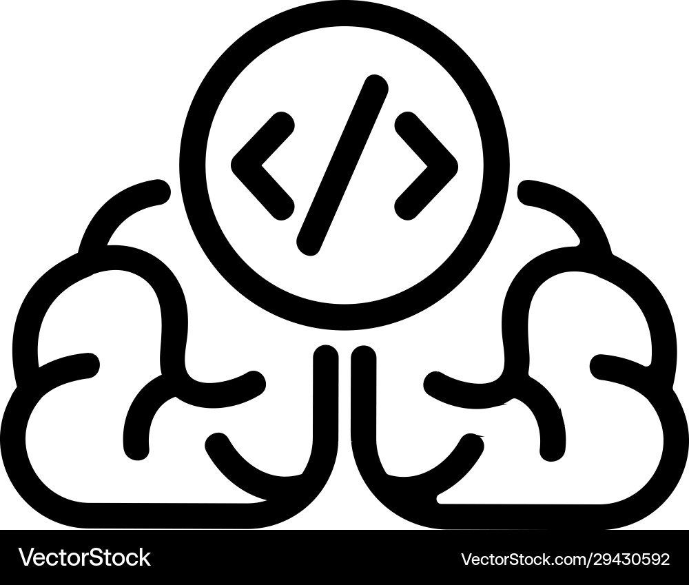 Developer programmer icon isolated contour Developer programmer icon isolated contour vector image