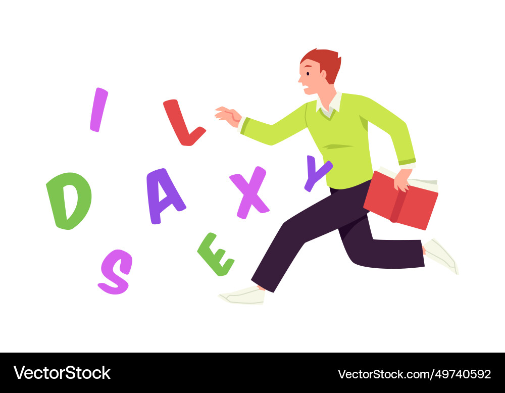 Difficulties learning and reading dyslexia Difficulties learning and reading dyslexia Vector Image