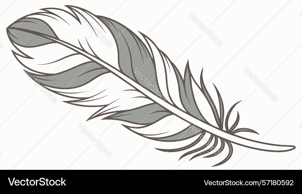 Elegant grey feather design generative ai vector image