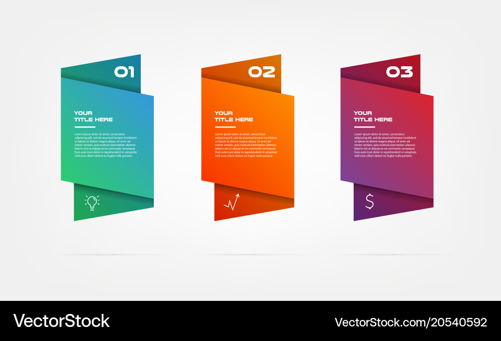 Gradient infographics step by element vector image