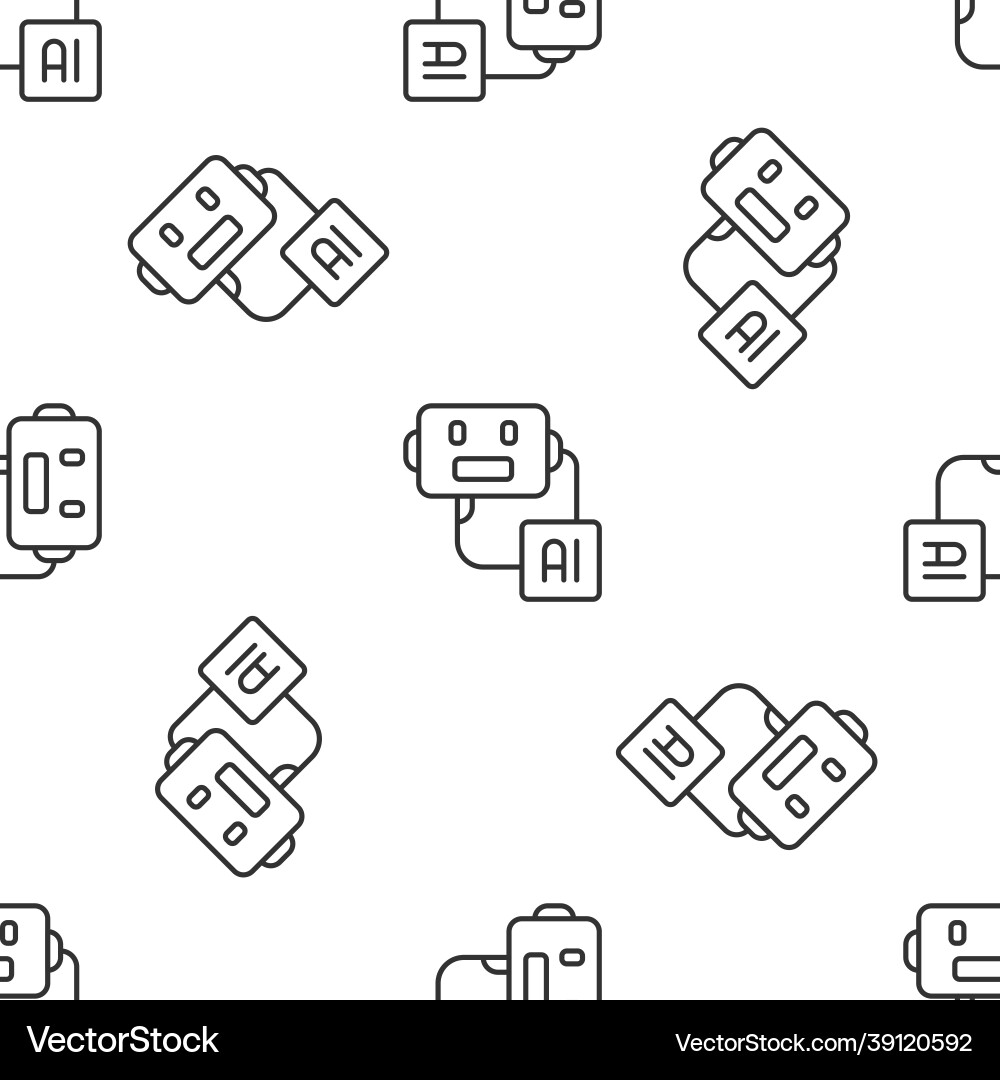 Grey line artificial intelligence robot icon Grey line artificial intelligence robot icon vector image