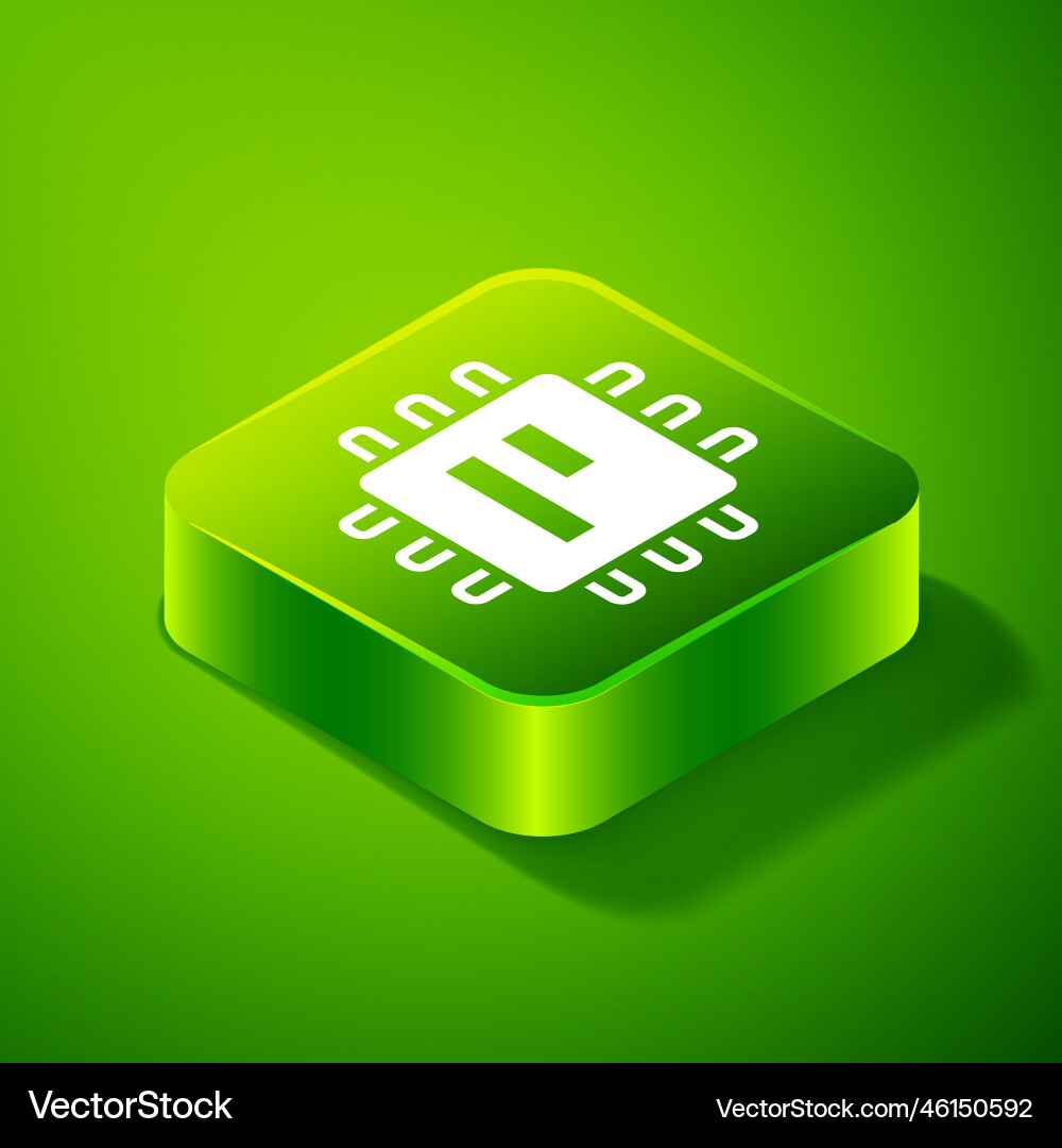 Isometric computer processor with microcircuits Isometric computer processor with microcircuits vector image