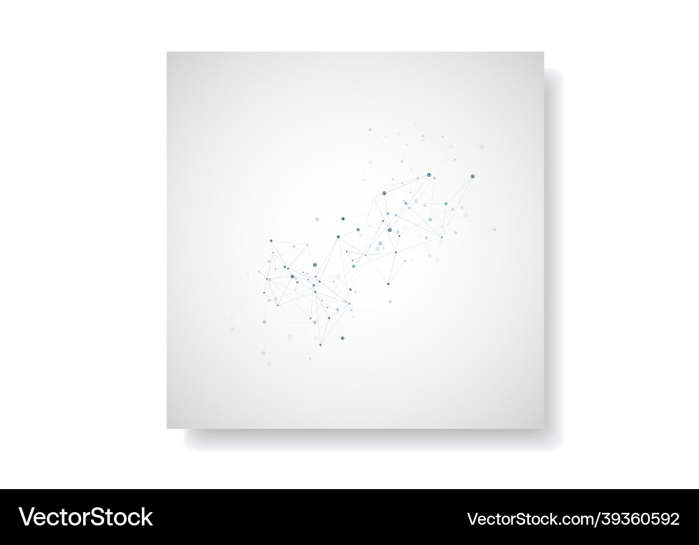 Lines connecting creative grid points on surface Vector Image