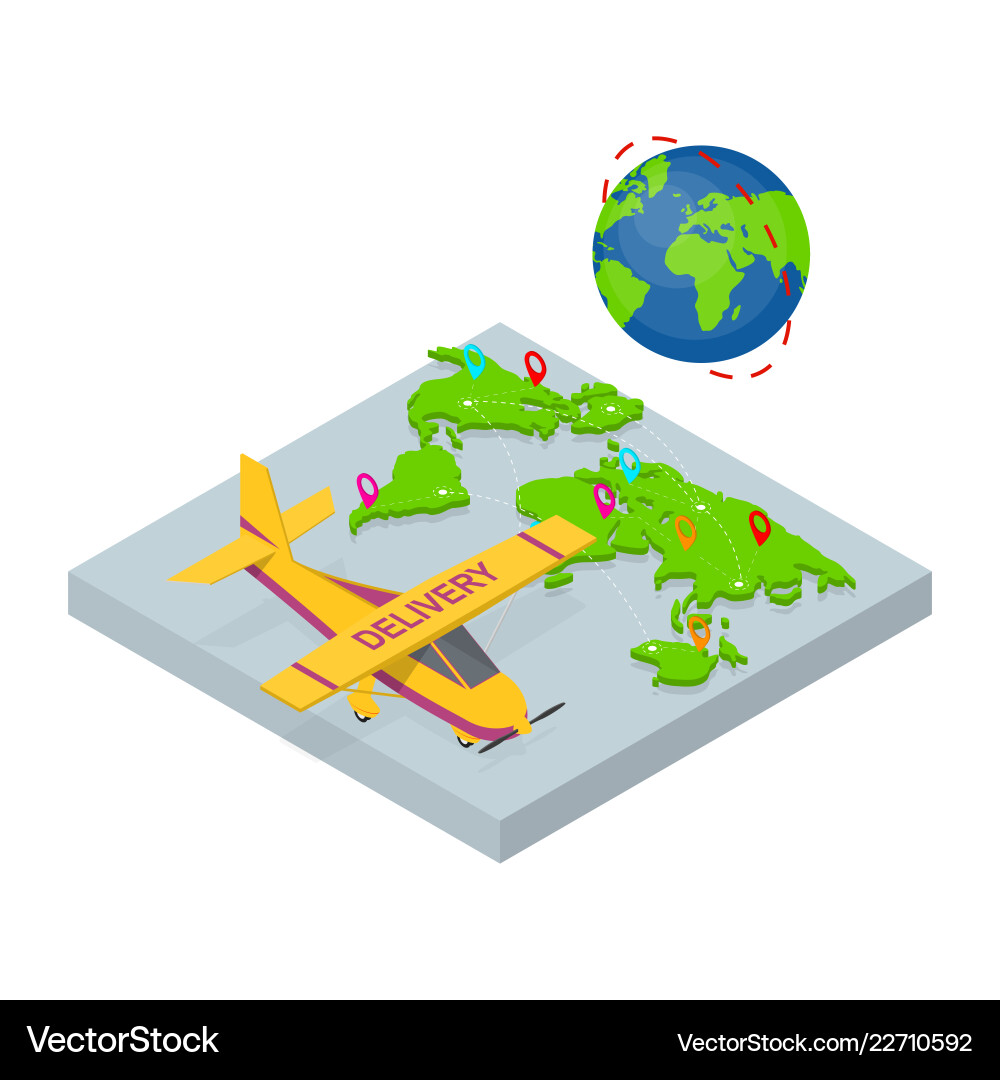 Logistic service business concept isometric view Vector Image