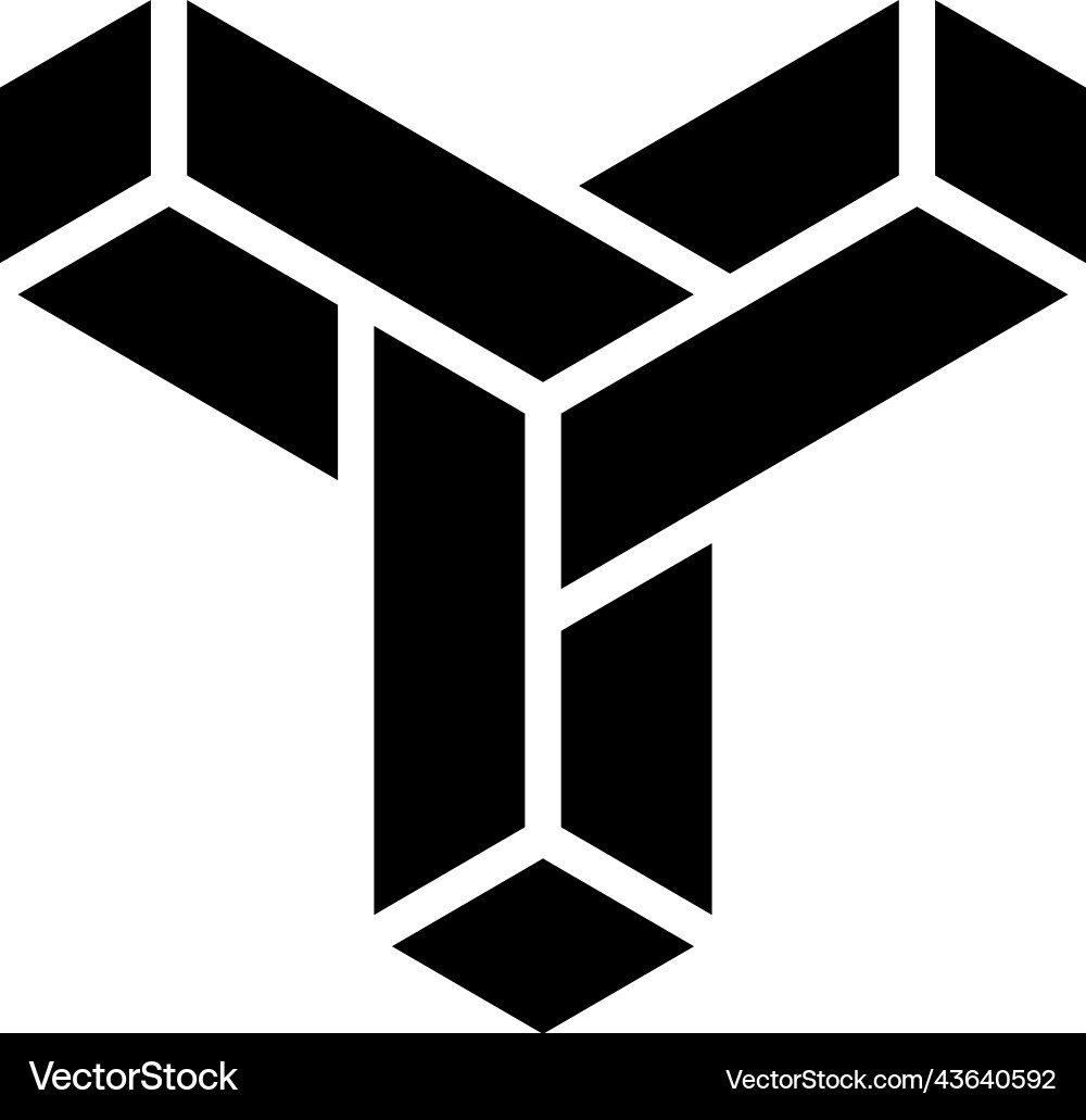Paradox impossible geometric shape glyph icon Paradox impossible geometric shape glyph icon vector image