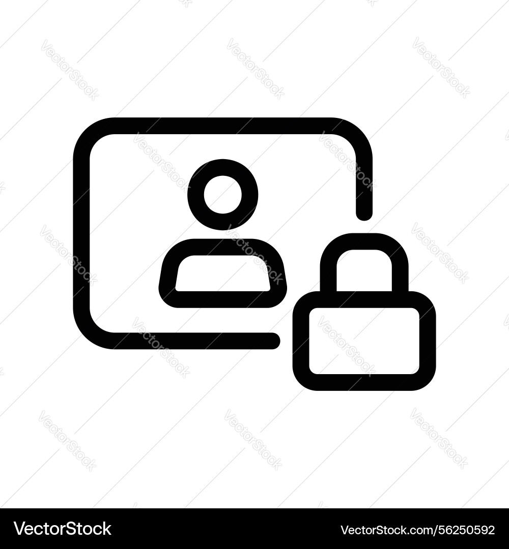 Private user profile outline icon with person Vector Image